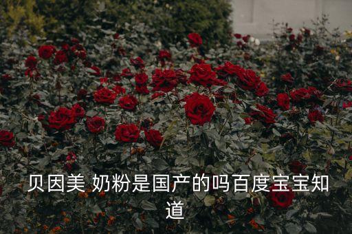  貝因美 奶粉是國產的嗎百度寶寶知道