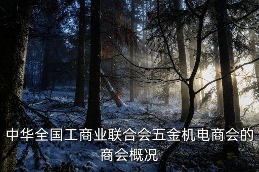 中華全國工商業聯合會五金機電商會的商會概況