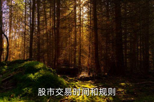 股市交易時間和規則
