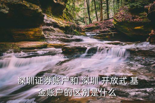  深圳證劵賬戶和 深圳 開放式 基金賬戶的區別是什么