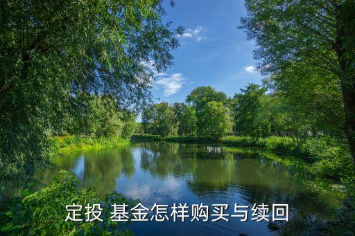 定投 基金怎樣購買與續回