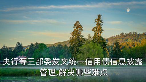 央行等三部委發文統一信用債信息披露 管理,解決哪些難點