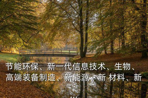 節能環保、新一代信息技術、生物、 高端裝備制造、新能源、新 材料、新...