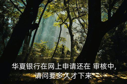  華夏銀行在網上申請還在 審核中,請問要多久才下來