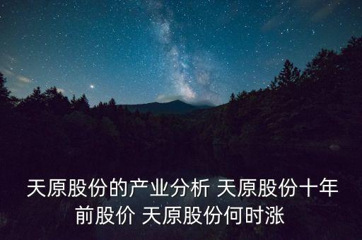  天原股份的產業分析 天原股份十年前股價 天原股份何時漲